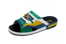 Men Sandals SKF-37 Green Nappa-Yellow Suede-White Nappa-Blue Suede